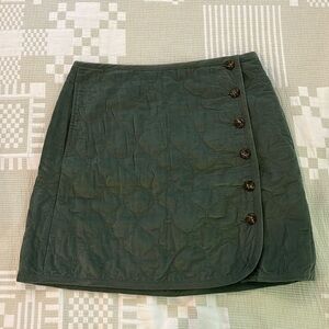 Madewell Green Corduroy Quilted Mini Skirt